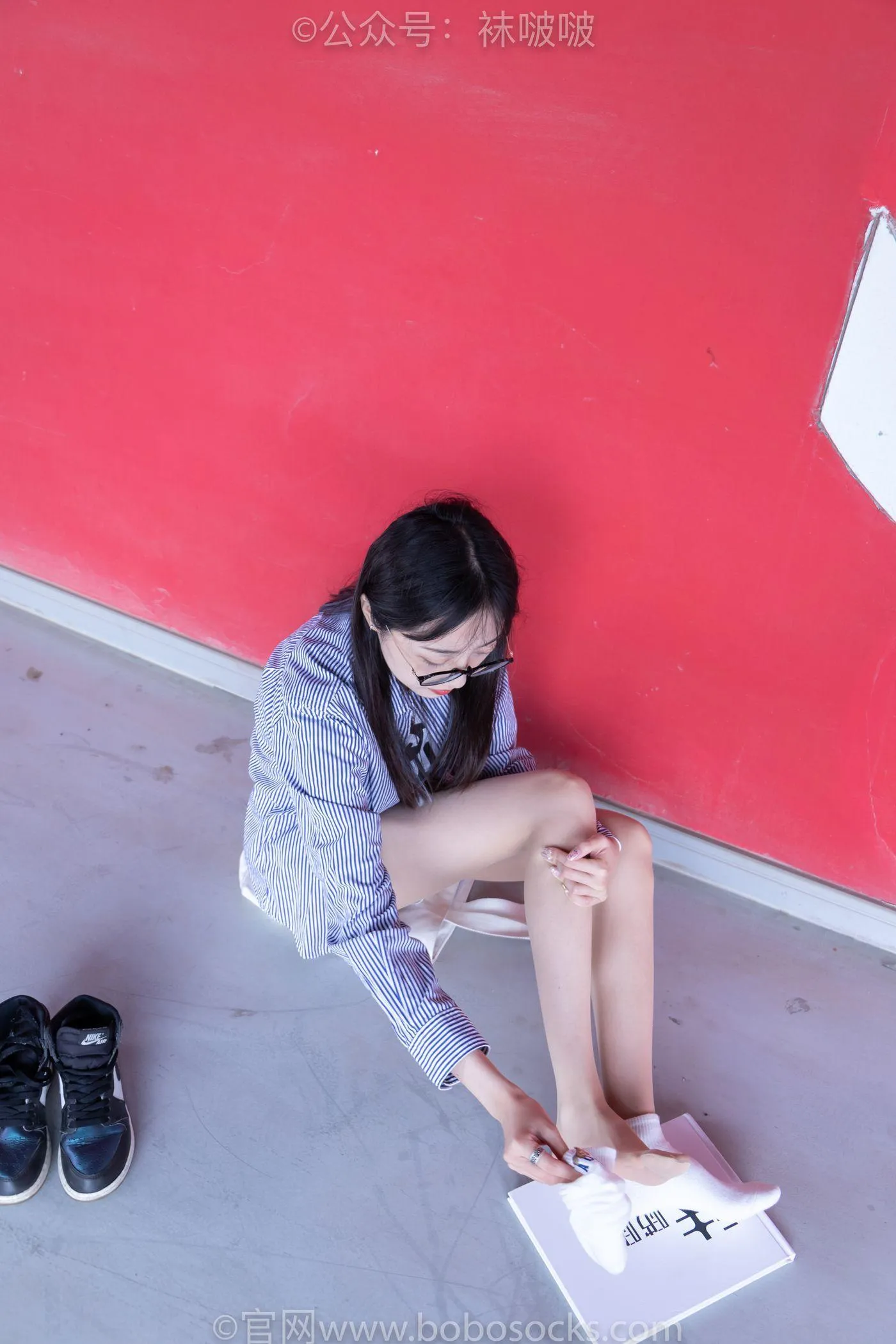 [BoBoSocks袜啵啵]NO.011 稚予-AJ、白色短棉袜、肉丝 [139P]插图6